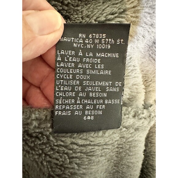 Nautica Men Plush Belted Collar Gray Long Robe One Size Regular Embroidered - Picture 15 of 15